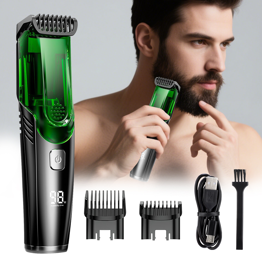 Men'S Grooming Vacuum - Recortadora de Barba Inalámbrica para Hombre,