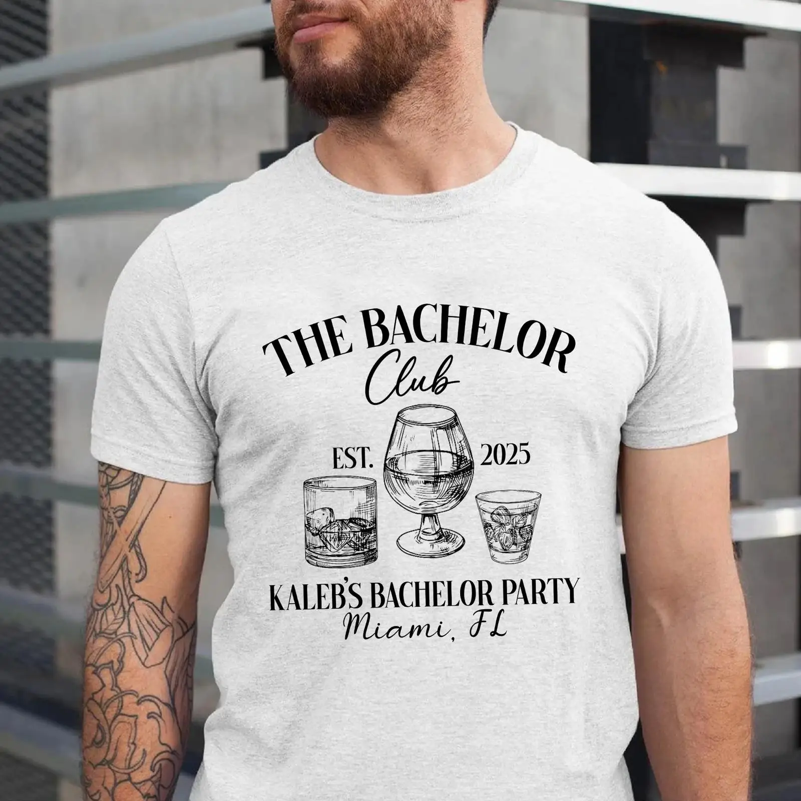 Men'S Grooming Club - Camiseta personalizada The Bachelor Club, camiseta