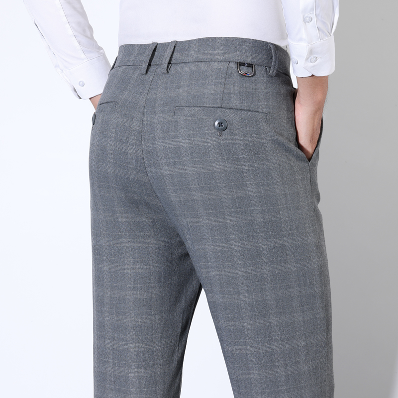 Men'S Groom - Pantalones de traje clásicos a rayas