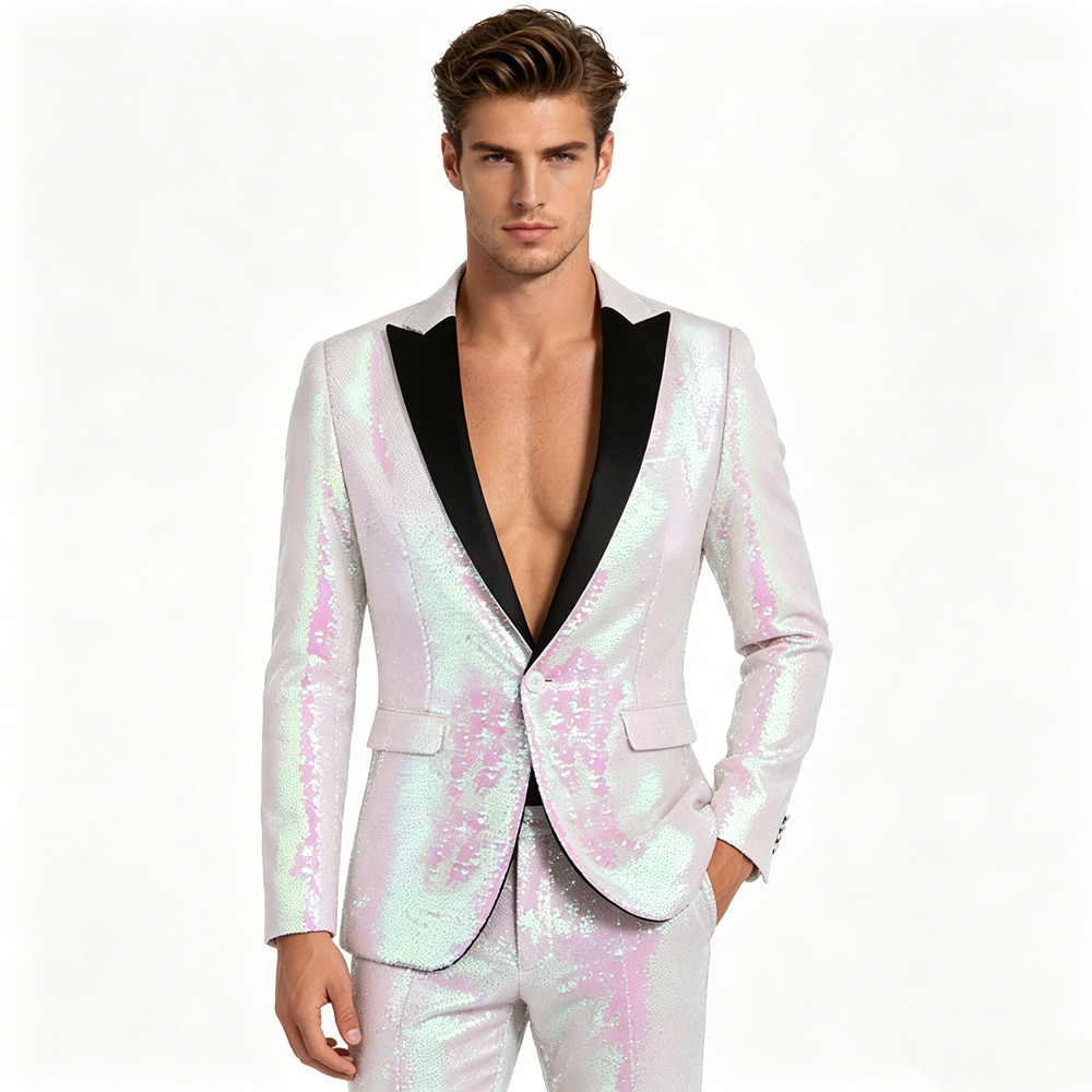 Men'S Grooming Club - Chaqueta de esmoquin con lentejuelas y