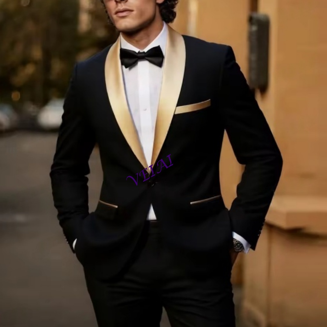 Men'S Grooming Daily - Traje de Hombre Negro Personalizado con