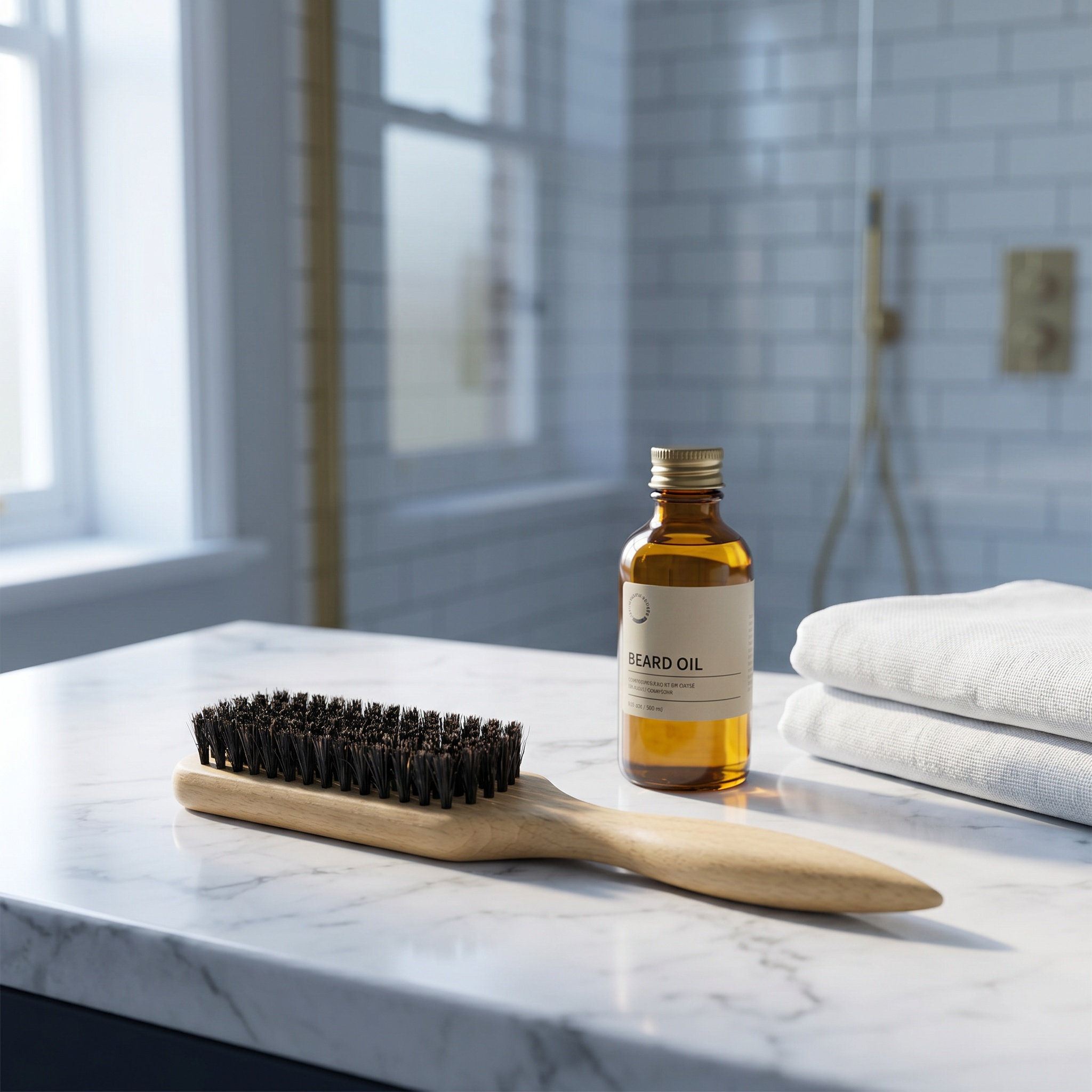 Men'S Beard Grooming - Cepillo pequeño y suave para barba,