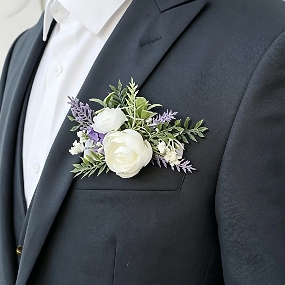Men'S Grooming For Wedding - 1 unidad de flor artificial para