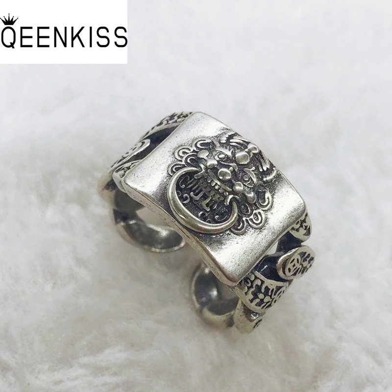 Mens Vintage Grooming Kit - QEENKISS-Anillo de PIXIU de Plata de