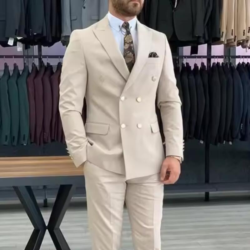 Men'S Grooming Daily - Nuevo Traje Beige para Hombre, Doble