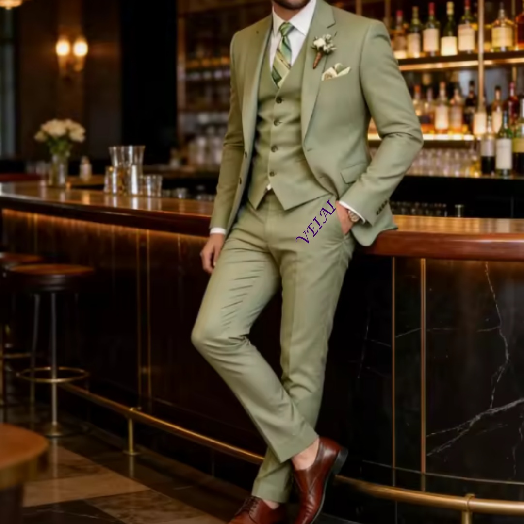 Traje de negocios verde milita - Men'S Grooming Daily reseña y precio