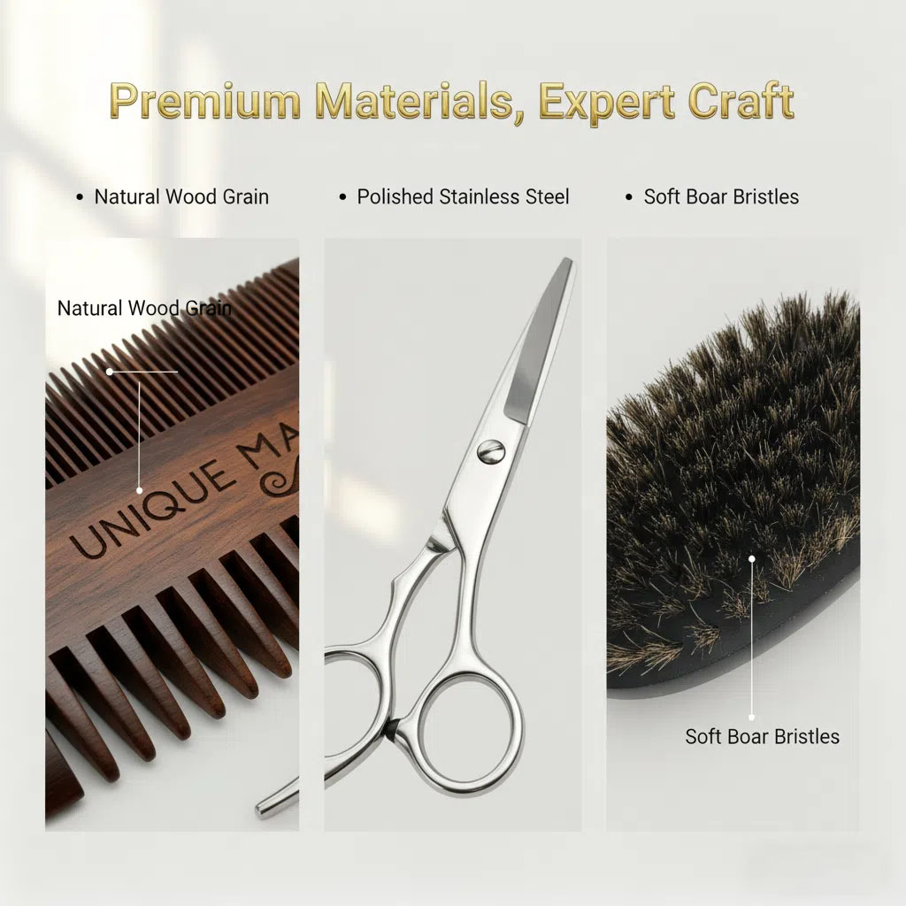 UNIQUE MAN Juego de barba para - Men'S Beard Grooming reseña y precio