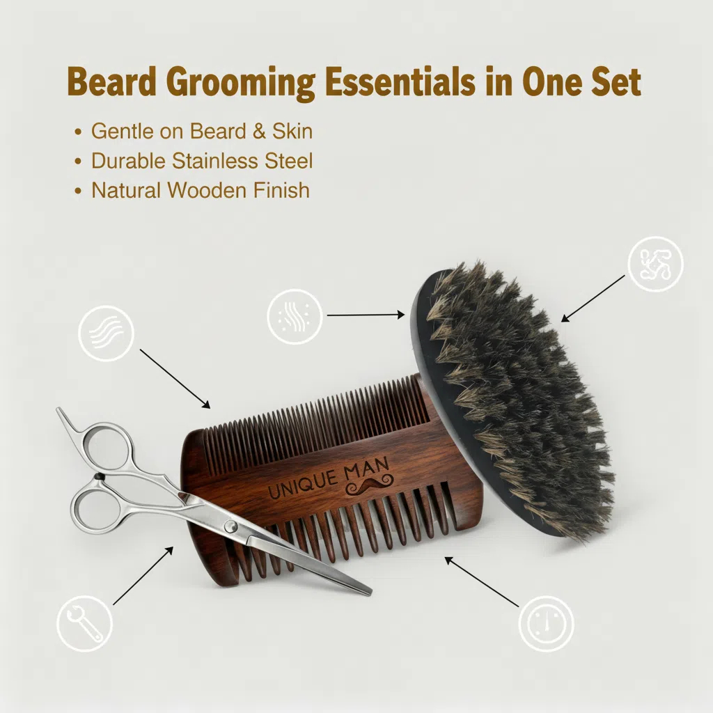 UNIQUE MAN Juego de barba para - Men'S Beard Grooming reseña y precio